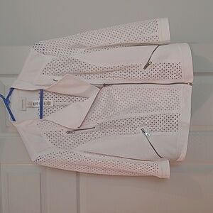 Chico's Moto Jacket Diamond Mesh White Large